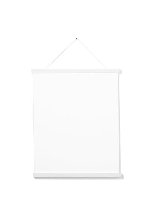Scandinavian white oak poster wall hanger by Opposite Wall - Front of the poster hanger - Size 16 inches