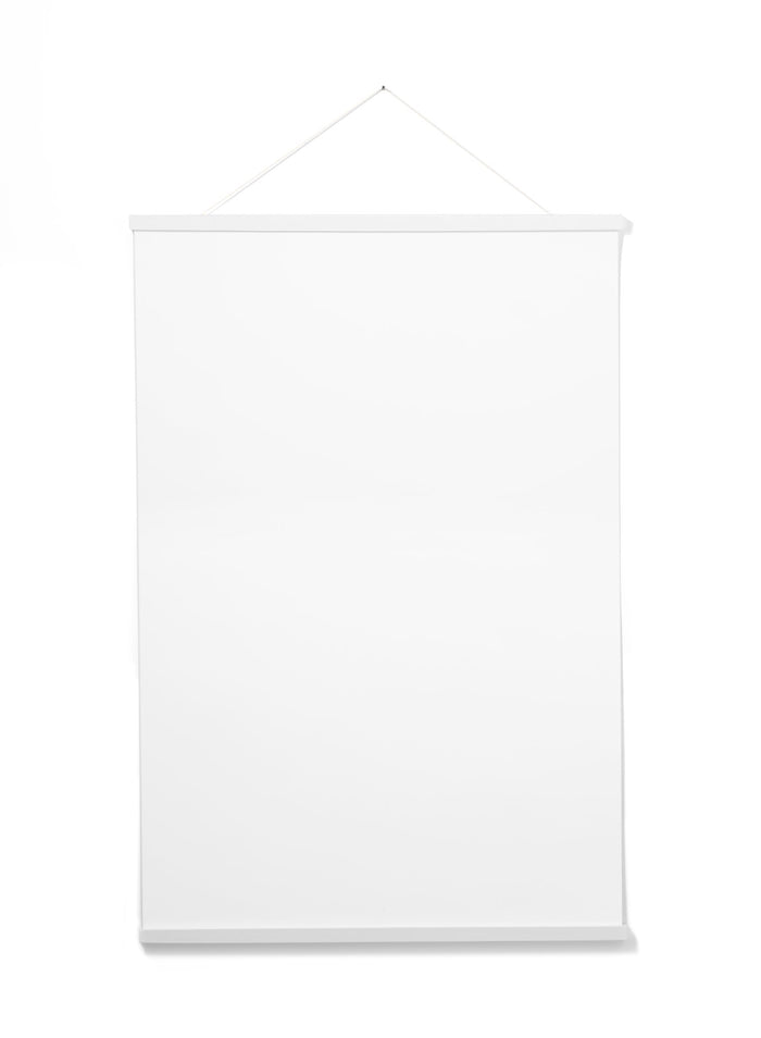 Scandinavian white oak poster wall hanger by Opposite Wall - Front of the poster hanger - Size 24 inches