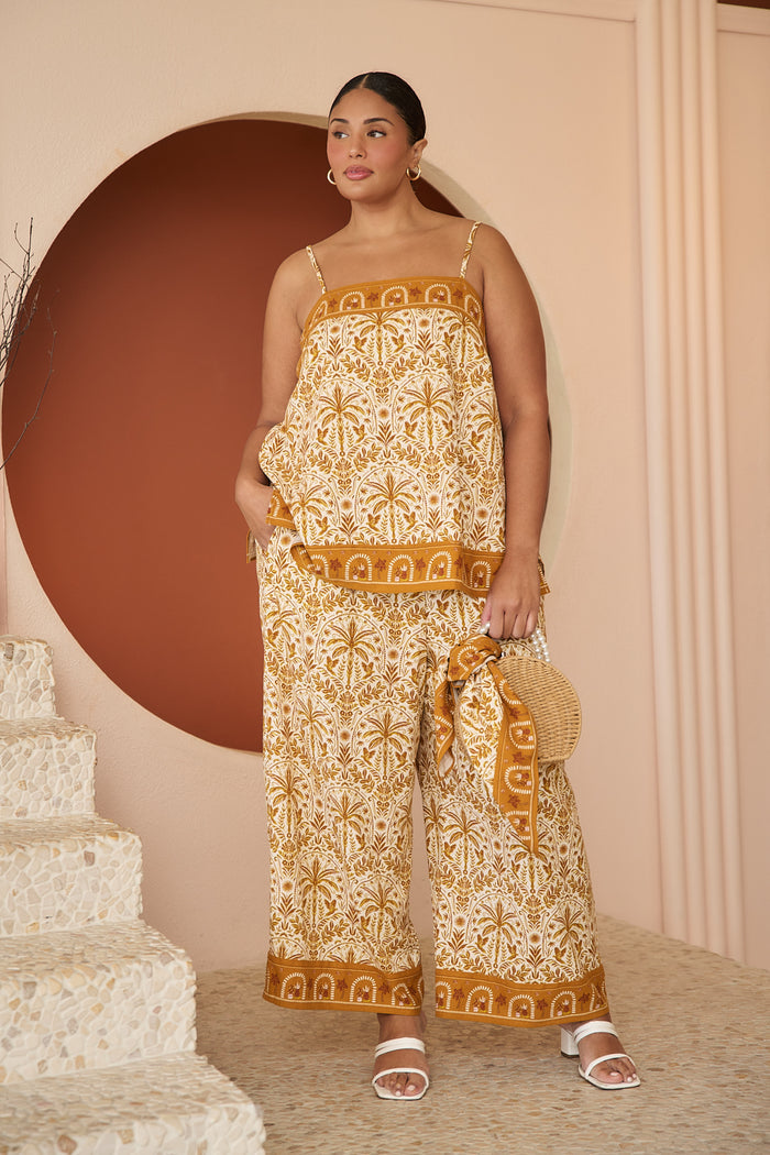 Wide Leg Pants Calina Tropical Curve