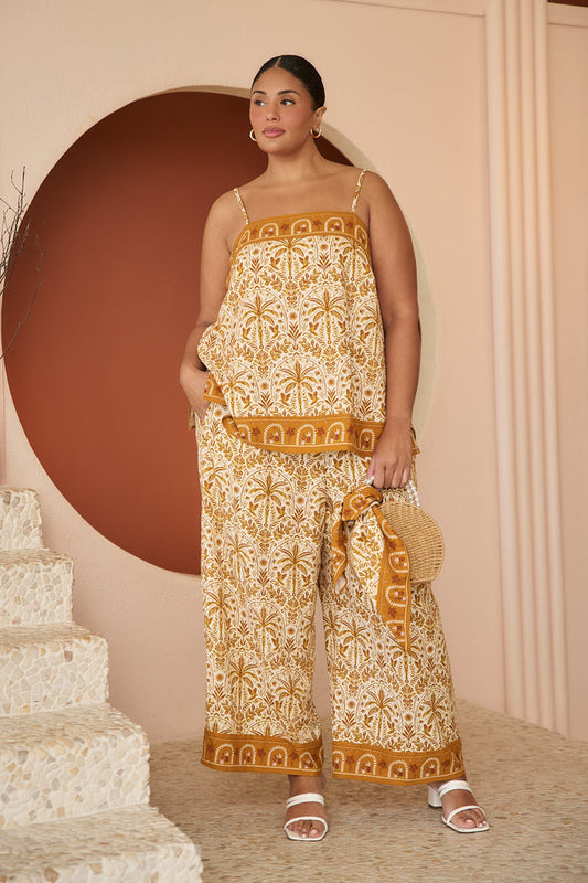 Wide Leg Pants Calina Tropical Curve