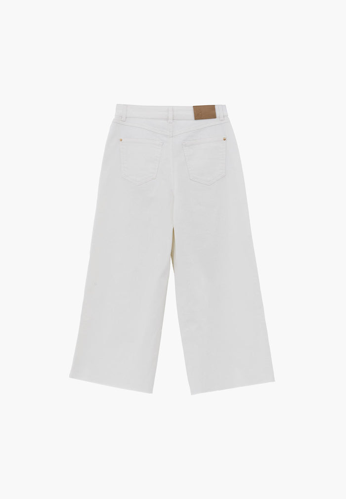 Wide Leg Ultra High Waist Pants - WHITE DENIM