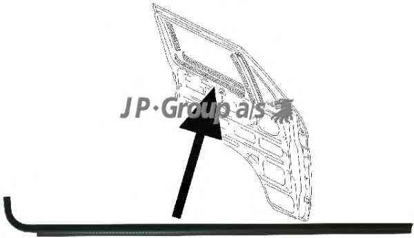 Window Scraper Seal (left outer or right inner) no chrome for all Vanagon