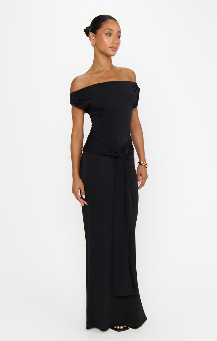 Winona Wrap Maxi Dress ~ Black
