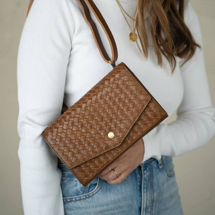 Woven DiMarco Crossbody Bag: Chestnut