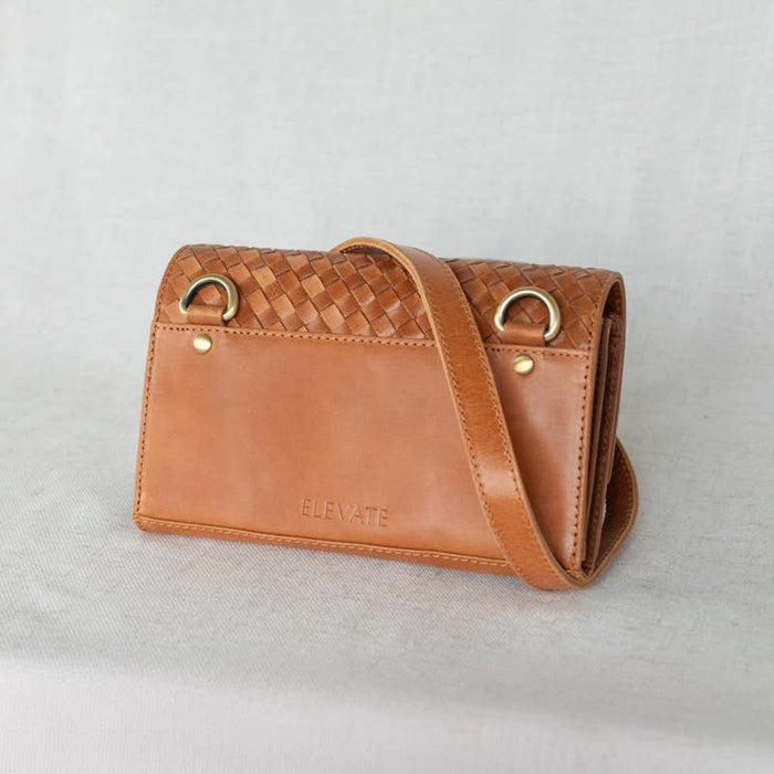 Woven DiMarco Crossbody Bag: Chestnut