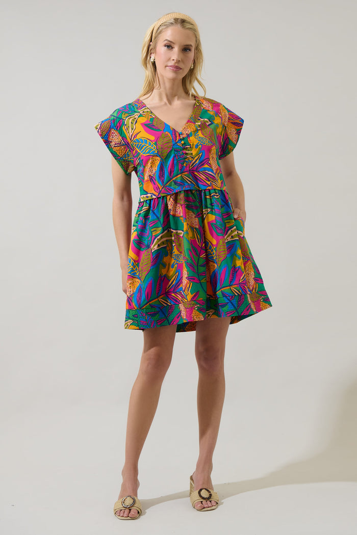 Zamira Tropics Jolene Trapeze Mini Dress