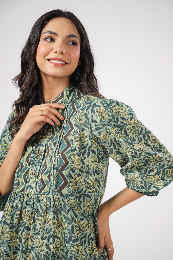 Zen Green Cotton Loungewear Top Set