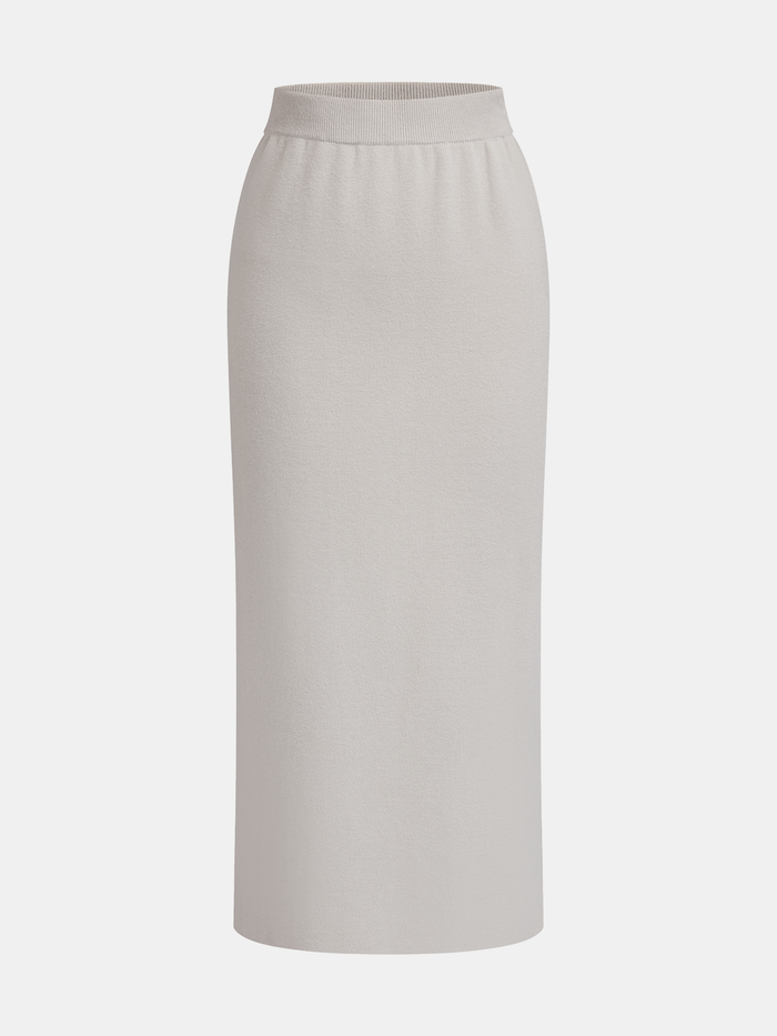 Zipper Cropped Sweater & Midi Skirt Set