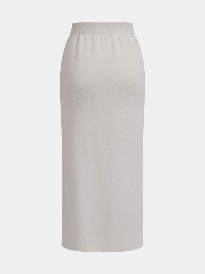 Zipper Cropped Sweater & Midi Skirt Set