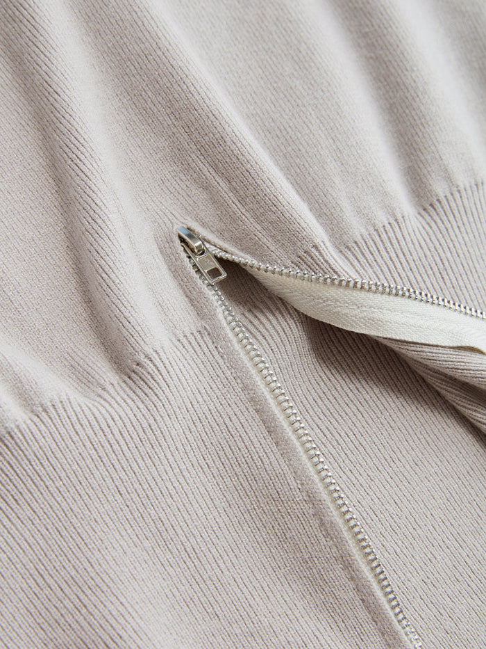 Zipper Cropped Sweater & Midi Skirt Set